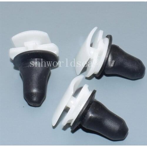 Shhworldsea POM White(With Black Rubber) Under Beam Guard Panel/ Wheel Flare Trunk Trim Panel Clip plastic fastener clip for vw