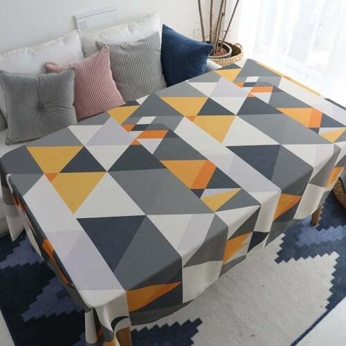 Nordic Geometric Printed Tablecloth Rectangular Waterproof Oil-proof Cotton Polyester Dining Table Cover Decor Table Cloth