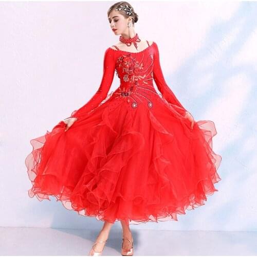 Modern Dance Performance Skirt Female Adult Temperament Dress Ballroom Waltz Dancing Costume Profession Competition Clothing