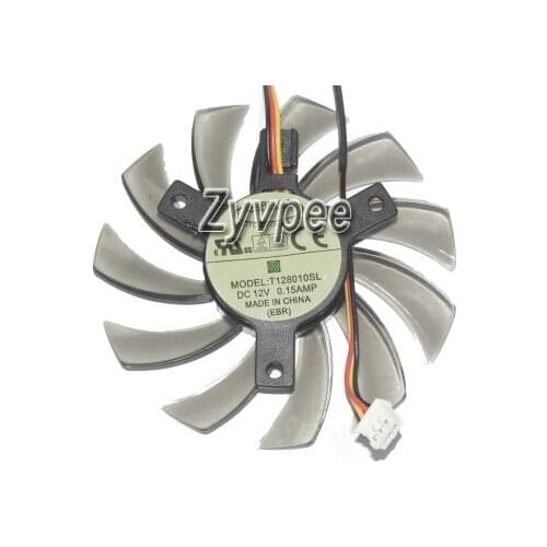 Zyvpee 75mm T128010SL 12V 0.15A 3Wire N460 GTX670 GTX580 560ti Video Fan 39x39x39mm hole size