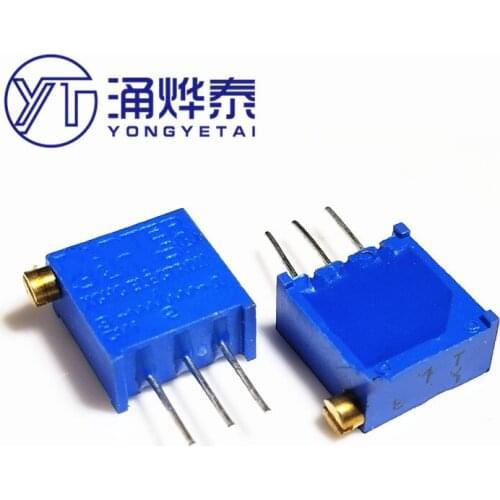 YYT 10PCS 3296X series resistanceohm Trimpot Trimmer Potentiometer 1K 2K 5K 10K 20K 50K 100K 200K 500K 1M ohm 100R 200R 500R
