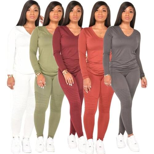 Women Two Pieces Set Sweatsuit Women Casual Tops Skinny Pants Sweat Suit Two Piece Tracksuit 2 Piece Set Outfit Joggers