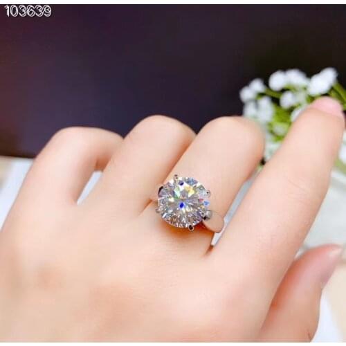 Super big size crackling moissanite gemstone ring for women jewelry engagement ring for wedding 925 silver ring birthday gift