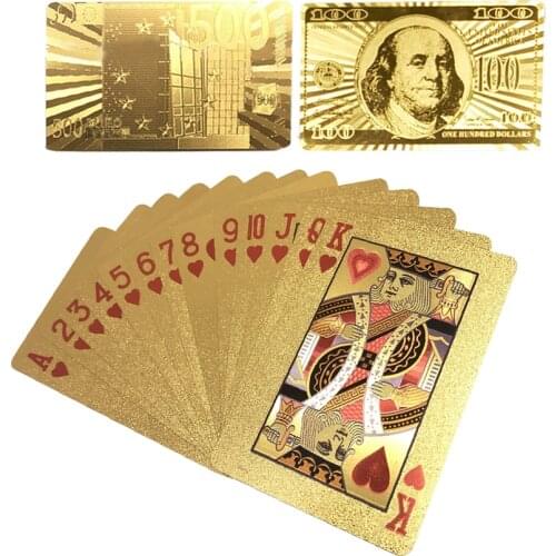 Gold Playing Cards Plastic Poker Game Deck Foil Pokers pack Magic Cards Waterproof Card Gift Collection Gambling Board Game