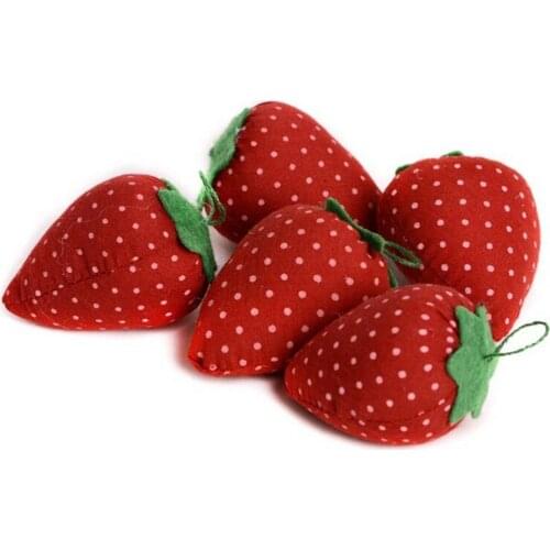 1PC Novelty Cotton Strawberry Shaped Ball Crafts Sewing Needles Holder Pin Cushion DIY Sewing Tool Accessary Kit