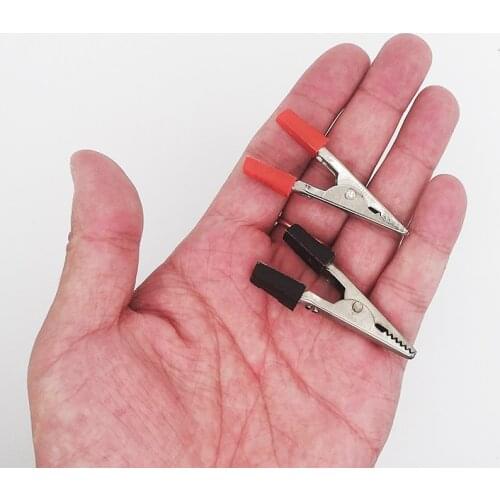 10pcs Insulation Small Alligator Clip Red/Black 45mm Caravan Truck Battery Test Lead Clamp Fixing Clip Test Crocodiles Clips