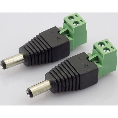 100pcs 5.5 x 2.1mm DC Male Plug Power Connector Adapter Power Supply for CCTV Camera Accessories Security led strip light L19