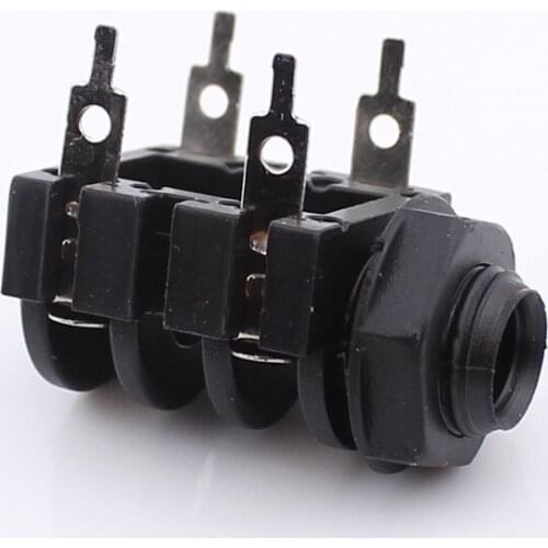 200pcs Screw 1/4" 6.35mm Mono Audio Jack female Headphone Connector for Mono Audio Plug with switch