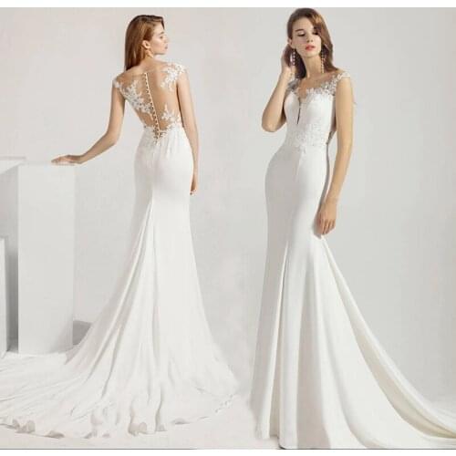 2021 New Bride Dress Mermaid Line Light Spring And Autumn Summer Tail Temperament Dress Can Be Customized