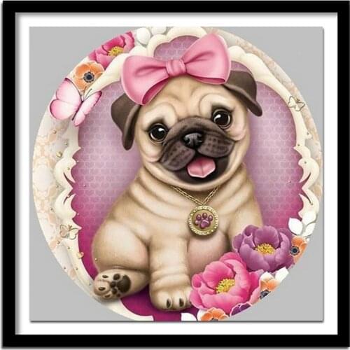 5d DIY Full Resin Diamond Painting Cute Dog Crystal Needlework Diamond Embroidery Animal Children Gift