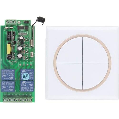 AC 85V~250V 110V 220V RF 4 CH 4CH Wide Wireless Remote Control LED Light Switch System Receiver 86 Wall Pannel Transmitter