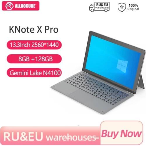 Alldocube KNoteX Pro 13.3 inch intel Gemini lake N4100 Windows10 Quad Core Tablet 8GB RAM 128GB SSD 2560*1440 IPS with keyboard