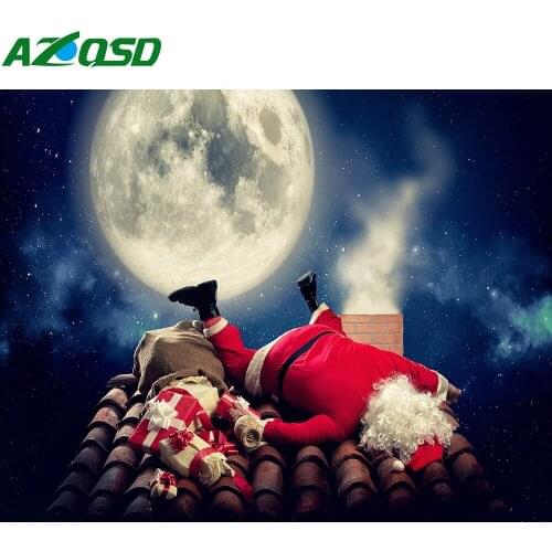 AZQSD Diamond Embroidery Santa Claus Cross Stitch Kits Home Decoration Diy Diamond Painting Cartoon Full Square Drill Needlework