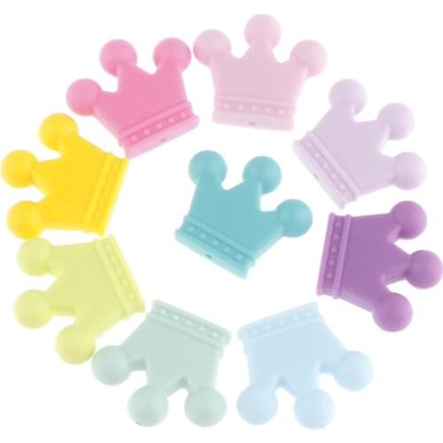 50Pcs BB019 Crown Silicone Beads BPA Free Food Grade Fashion Jewelry Accessories Baby Teether Necklace Diy Nursing Gift