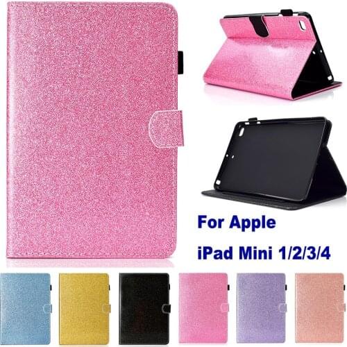 Glitter Bling Case for Apple iPad Mini 1/2/3/4 iPad mini 4 mini3 Case Card Slot Stand Cover Pouch Shinning Sleeve Kids Gift