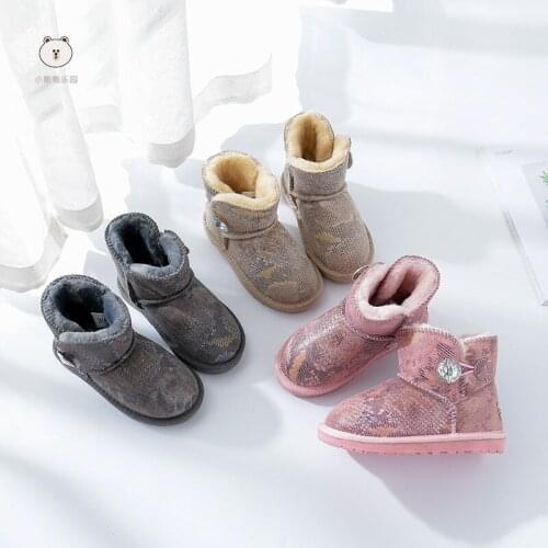 Dolakids Boots Girls Fashion Children Winter Shoes Kids Snow Boots Warm Shoes Casual Plush Child Boot Baby Toddler Shoes