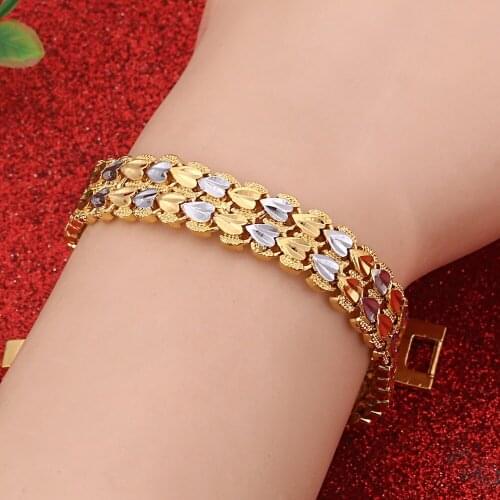 Double Heart Bracelet Men Chain & Link Bracelets Fashion Gold Couples Jewelry Bracelets & Bangles