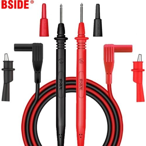 BSIDE Multimeter probe Alligator Clip Test Lead High Quality Insulated Crocodile Line DIY Tester cable General purpose
