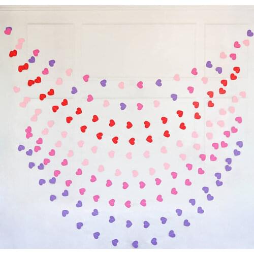 4 meter heart dots paper Flag Party bell garland Decoration Banner Bunting for birthday wedding event