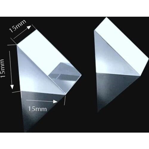 Color Prism Isosceles Right Angle Prism 45 Degree Optical Glass 15*15*15mm K9 Material Small Visual Inspection Diamond Mirror