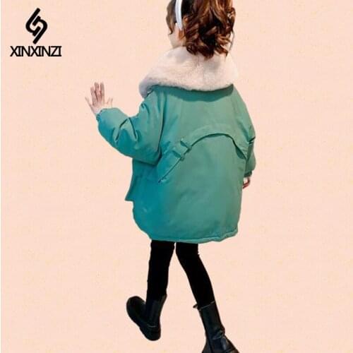 Children Winter Down Cotton Jacket New Fashion Girl Clothing Kids Clothes Thick Parka Fur Hooded Snowsuit Outerwear Coat