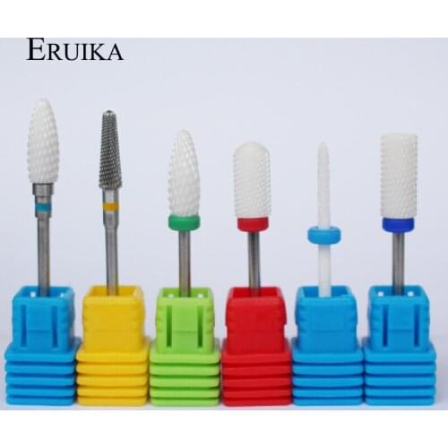 ERUIKA Ceramic Nail Drill Bit Pedicure Machine Remove Calluses Bit Tools Electric Drill 3/32" Shank Manicure Nail Art Tools