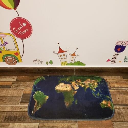 40x60cm Creative Entrance Carpets Funny Rubber 3D world map Printed Carpet for Door Floor Living Room Kitchen Bath Antiskid Mats