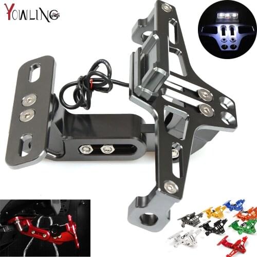 Motorcycle License Plate Bracket Licence Plate Holder Frame Number Plate for Yamaha R3 R25 YZF R1 YZF R6 T-MAX500 TMAX530 MT-10