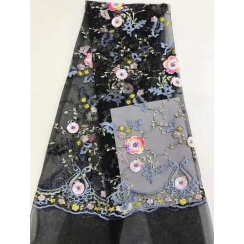 Latest French Nigerian Laces Fabrics ZH-12413 High Quality Sequins Tulle African Laces Fabric Wedding French Tulle Lace