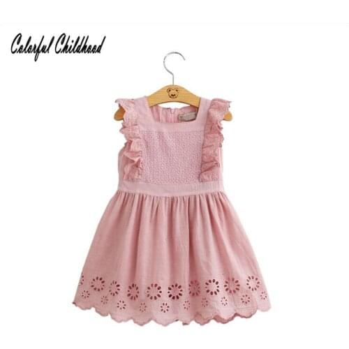 Baby Toddler Girls Summer Dress Kids Party Fly Sleeve Christmas Hollow Out Vest Dresses For Sweet Girls Children Clothes vestido