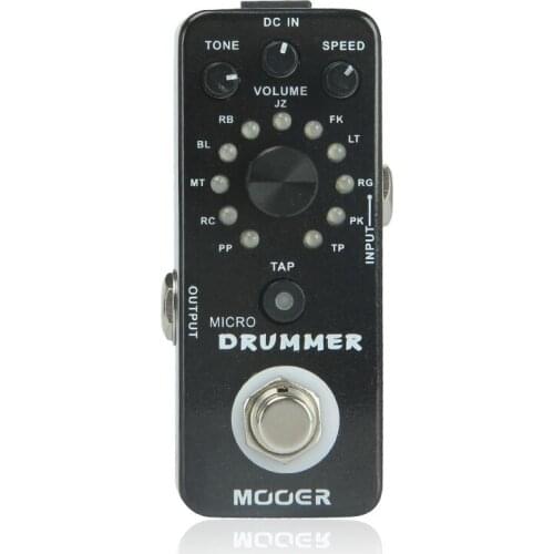 Mooer Micro Drummer 121 drumbeats digital drum machine guitar effect pedal