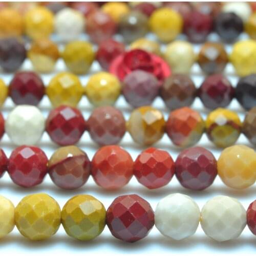 Natural Mookaite Faceted Round Loose Beads Wholesale Gemstone Semi Precious Stone Bracelet Necklace Diy Jewelry Making Design