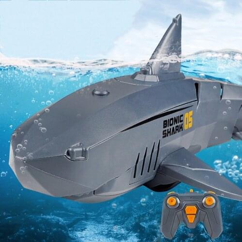 RC Submarine Shark New 2.4G Remote Control Electric Shark Rechargeable Water Childrens Electric Toy Gift Remote Control Boat