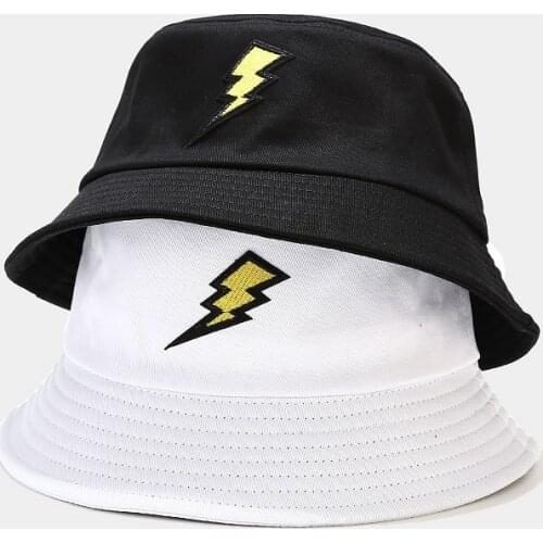 2021 New Lightning Hip Hop Bucket Hats for Women Men Summer Sun Hat Outdoor Fisherman Cap Casquette Gorro Caps Gorras Muts