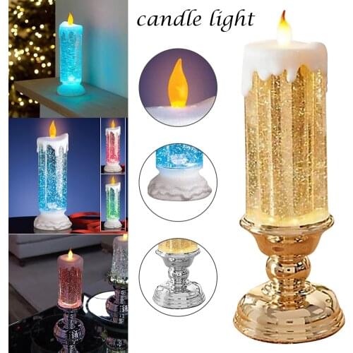 Rechargeable Color Electronic LED Waterproof Candle With Glitter Color Changing LED Candle Home Decor Velas Bougies Et Supports