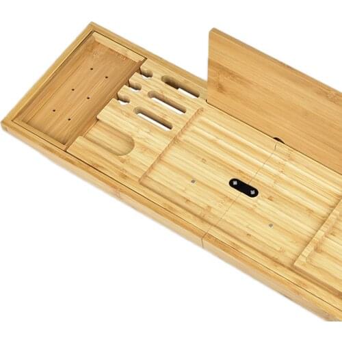 Bath Caddy Tray Shelf Bamboo Bathtub Tray for Home Hotel Spa Salon