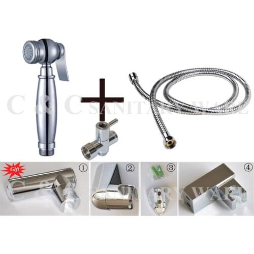 With Tri-water Dispenser Solid Brass Wall Mounted Sanitary Horizontal Toliet Bidet G1/2, G7/8, G3/4, M18X1.5L Optional A2006ST