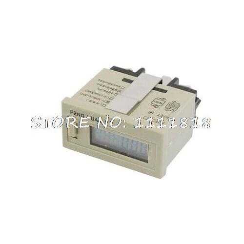 DIN Mounted DC 24V Reset Time Accumulator LCD Display 0 - 9999h59m Counter