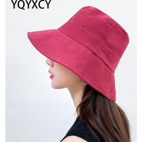 Hat Women Summer Hats For Women Men Bucket Hat Cotton Foldable Fisherman Cap Female Outdoor Sunshade Fishing Hat Korean