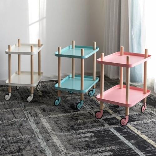 The Nordic Shelf Trolley Home Sitting Room Tea Table Bedroom Kitchen Receive Multi-function Metal Trolley