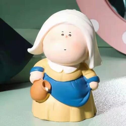 Fat Artist Van Gogh Pearl Girl Blind Box Toys Mona Lisa Gift Doll Desktop Action Figure Hand-made Decoration Guess Bag for Girls