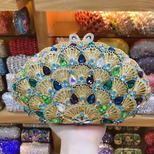 XIYUAN women Multicolor Crystal diamond evening bags Clutch Bag phone clutch small purse wallet crossbody messenger bags handbag