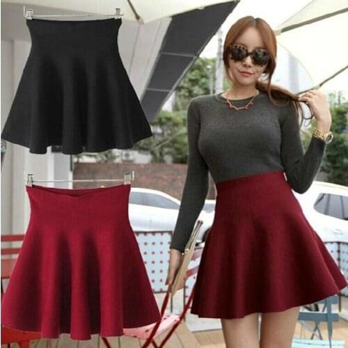 Faldas Mujer Real New Arrival Empire Solid Mid-calf Casual Skirt Ohclothing Bubble Beauty 2020 Hitz Knitted Skirt A A-line Tutu