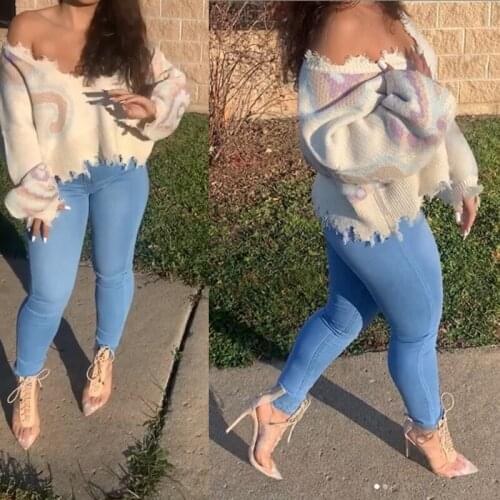 FNOCE 2020 new womens jeans pants fashion trends casual elegant sexy solid high waist tight stretch slim denim pencil pants