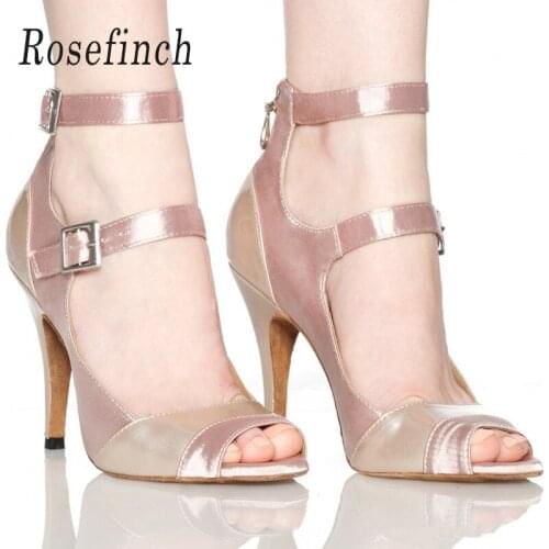 Womens Latin Dance Shoes Ballroom Dancing Shoes Salsa Party Square Shoes 7.5cm/8.5cm High Heel A212