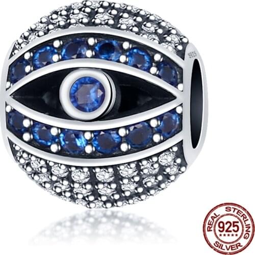 100% Real 925 Sterling Silver Zircon Nazars Eye Fit Original 3mm Bracelet&Bangle For Women Birthday Fashion Jewelry Gift