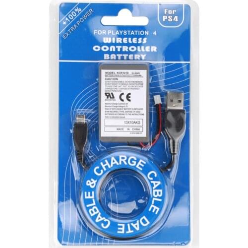 1 Pc 2000mAh Rechargeable Battery With USB Charging Cable for Sony PS4 Wireless Controller Li-Ion Lithium Replacement Batter