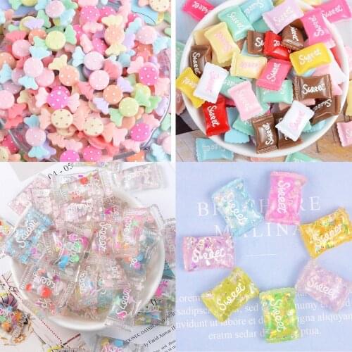 10pcs/lot Simulation Fake Food Flat back Resin Cabochon Kawaii Sweet Candy Cabochons for Bows Accessories DIY Scrapbooking
