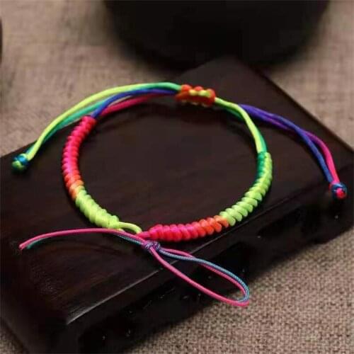 10pcs New Bohemian Colored Rope Hand-Woven Diy Jewelry Creative MenS And WomenS Bracelets Souvenirs Wholesale Can Add Pendants