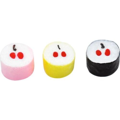 Julie Wang 10PCS Resin Small Sushi Charms Random Colors Artificial Japanese Food Jewelry Making Accessory Home Decor